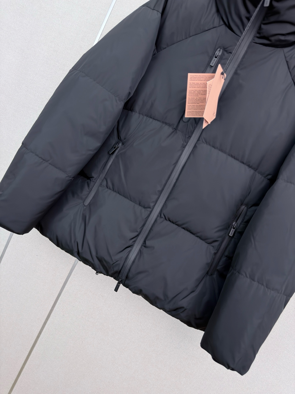 Miu Miu Black Logo Puffer Down Jacket Stand Collar - Picture 4 of 5